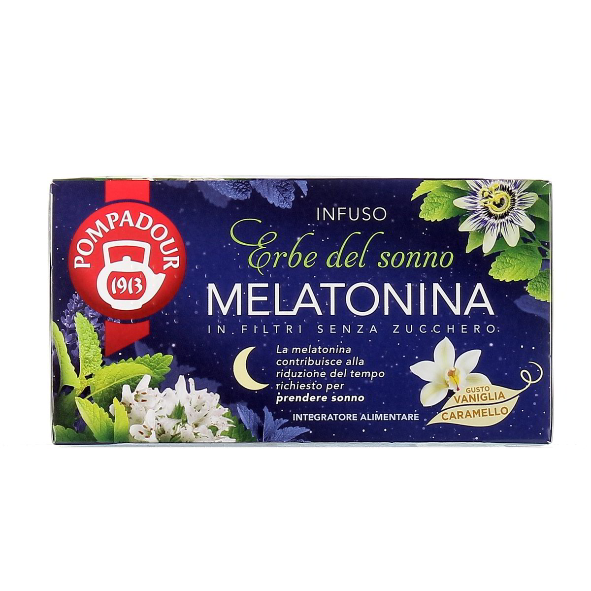 Pompadour-Infuso-Melatonina-18-Filtri-36-g Pompadour Infuso Melatonina 18 Filtri 36 g - immagine 1