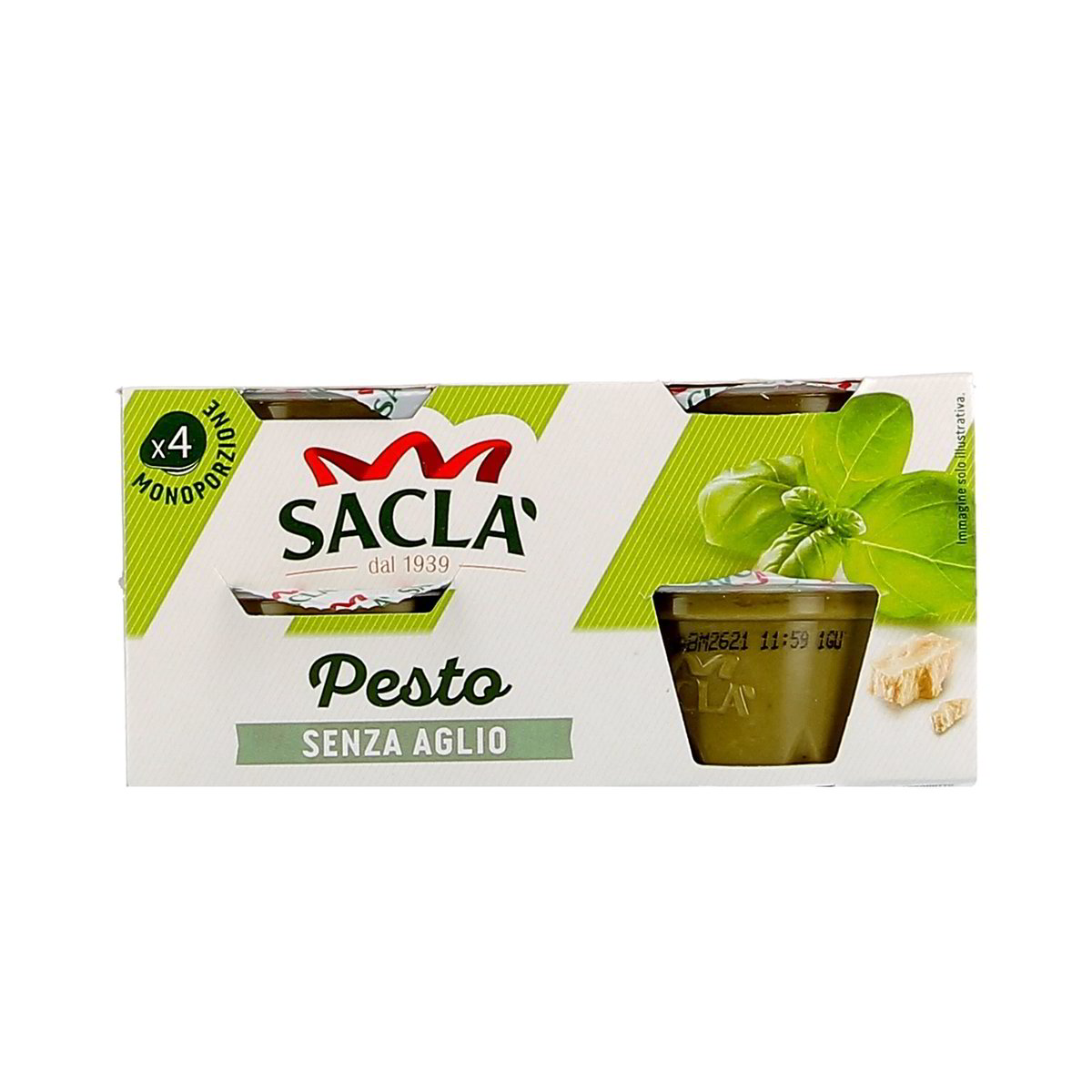 Sacla-Pesto-Genovese-4-x-45-g-Senza-Aglio Saclà Pesto Genovese 4 x 45 g Senza Aglio - immagine 1