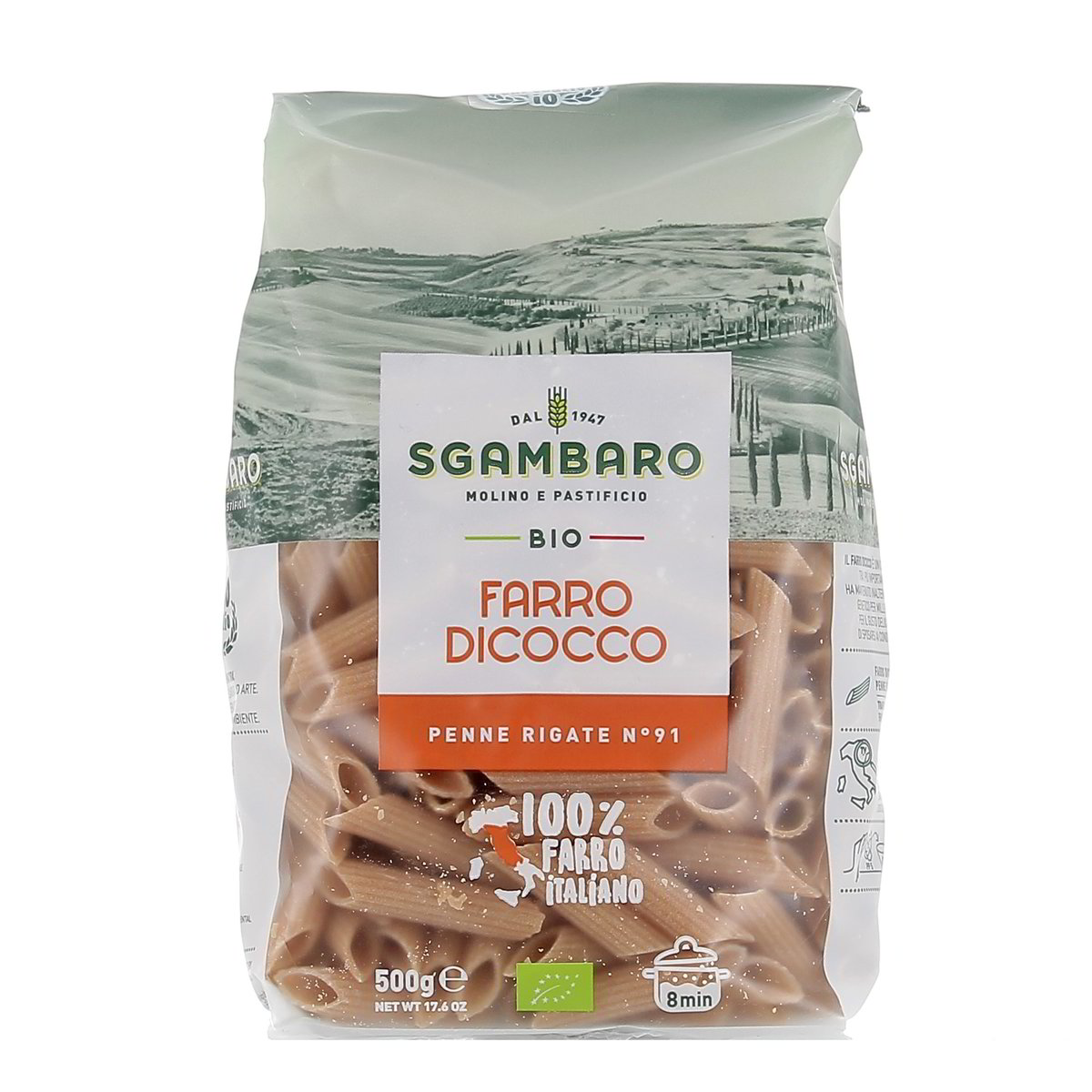 Sgambaro-Farro-Dicocco-Biologico-Penne-Rigate-500-g-1 Sgambaro Farro Dicocco Biologico Penne Rigate 500 g - immagine 1