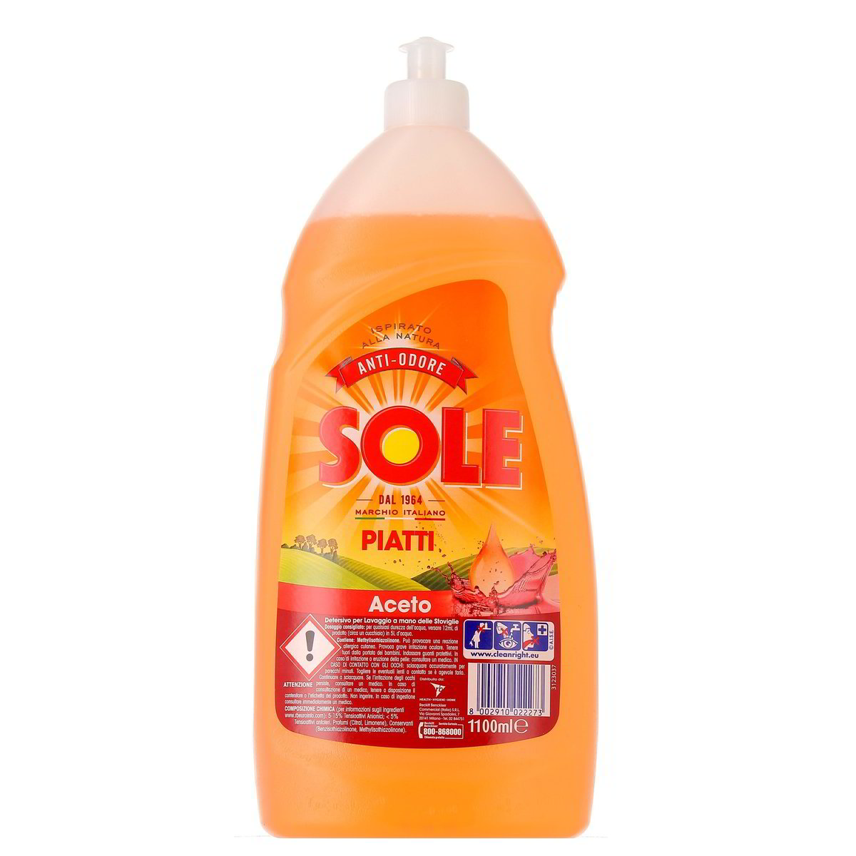 Sole-Liquido-Piatti-Aceto-11-L Sole Liquido Piatti Aceto 1,1 L - immagine 1