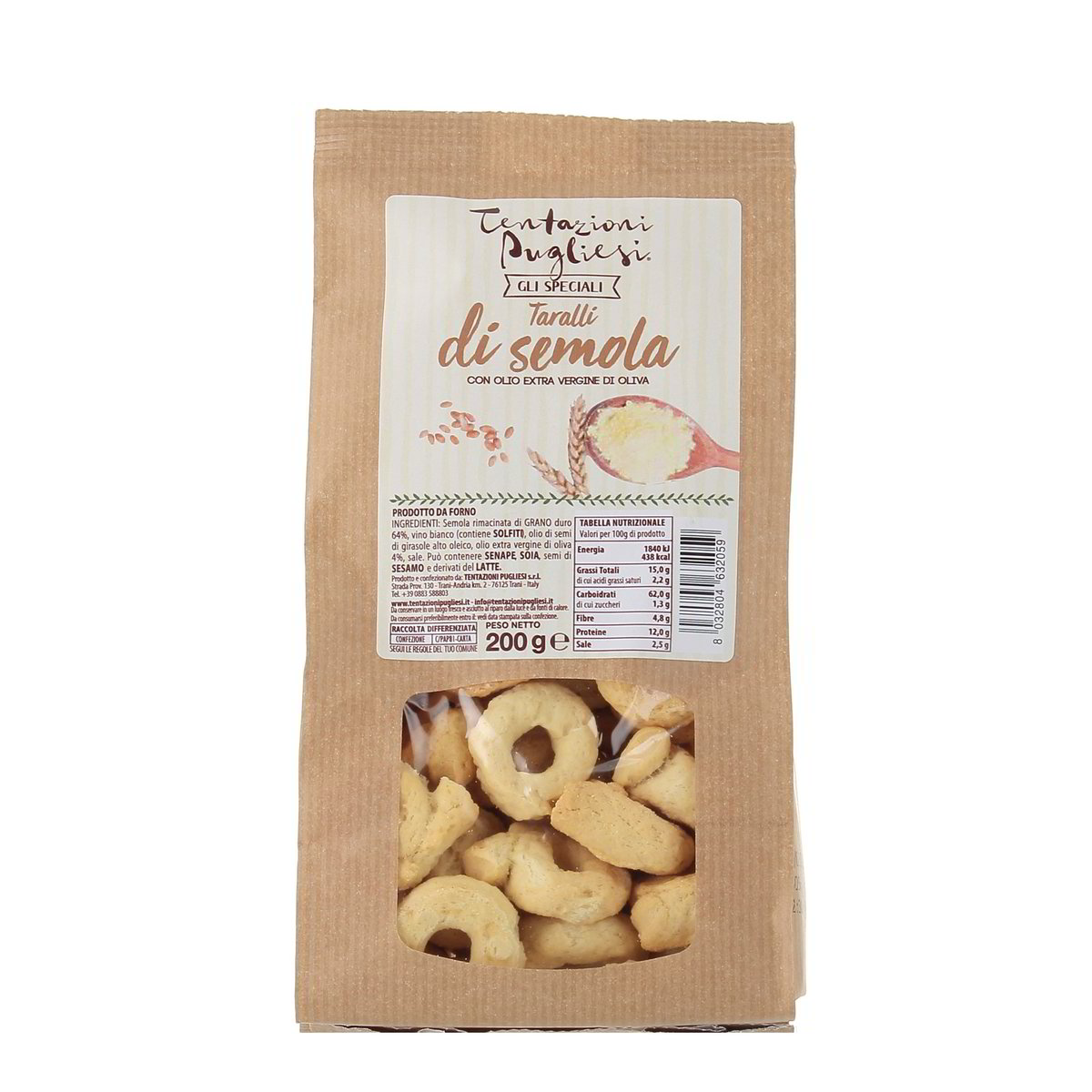 Tentazioni-Pugliesi-Taralli-Semola-Olio-Extra-Vergine-di-Oliva-200-g Tentazioni Pugliesi Taralli Semola/Olio Extra Vergine di Oliva 200 g - immagine 1