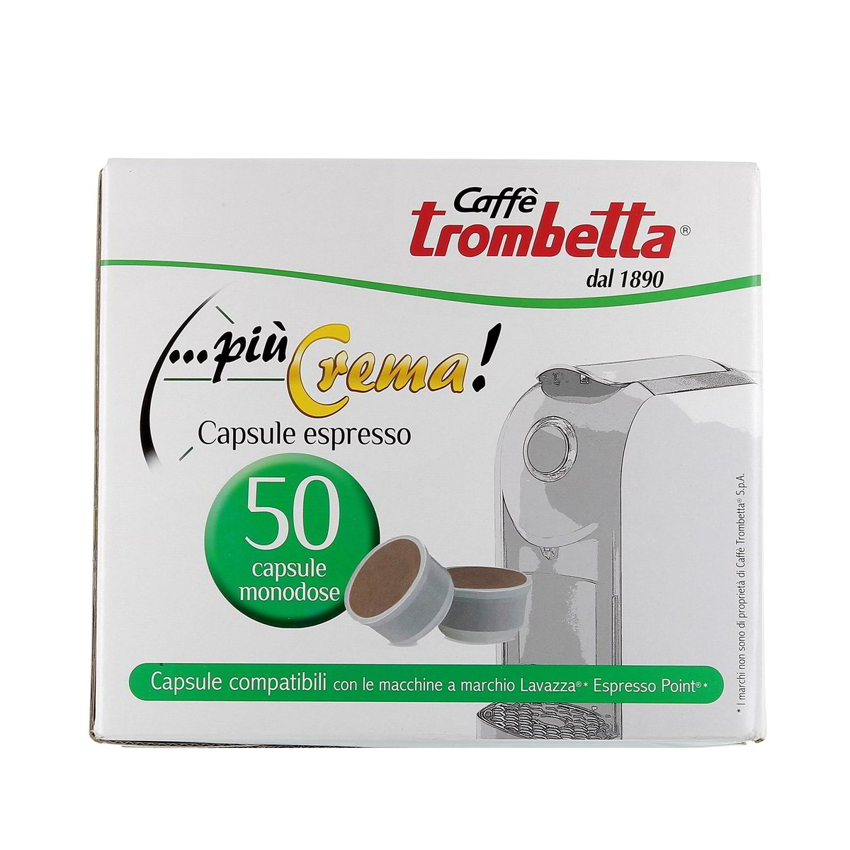 Trombetta-Caffe-Piu-Crema-50-Capsule-350-g Trombetta Caffè Più Crema 50 Capsule 350 g - immagine 1