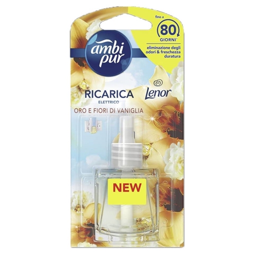 ambi-pur-deodorante-elettrico-ricarica-oro-e-fiori-viola-20-ml Ambi Pur Deodorante Elettrico Ricarica Oro E Fiori Viola 20 ml - immagine 1