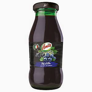 Amita Succo di frutta al Mirtillo in bottiglietta di vetro da ml 200