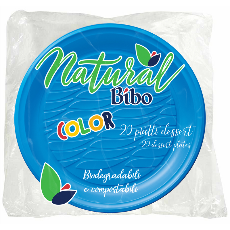 Bibo Piatti Dessert Biodegradabili Azzurri x 20 Bibo Piatti Dessert Biodegradabili Azzurri x 20