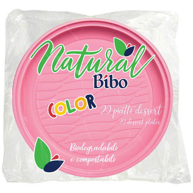 Bibo Piatti Dessert Biodegradabili Rosa x 20 Bibo Piatti Dessert Biodegradabili Rosa x 20