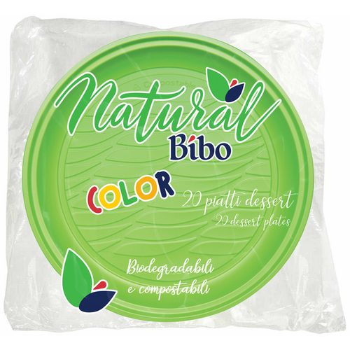 bibo-piatti-dessert-biodegradabili-verdi-x-20 Bibo Piatti Dessert Biodegradabili Verdi x 20 - immagine 1