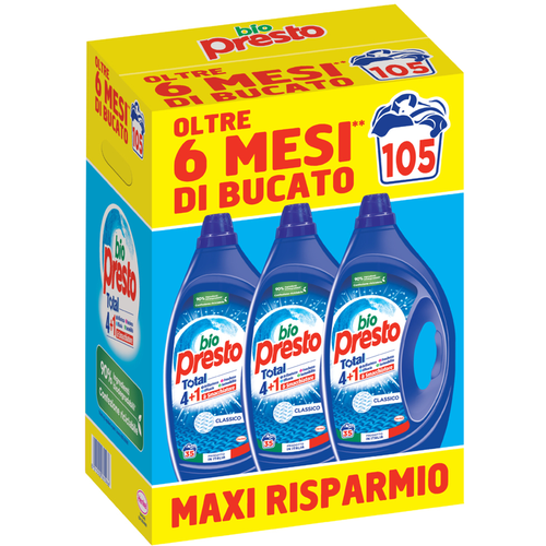 bio-presto-liquido-classico-35-lavaggi-3x1575-l Bio Presto Liquido Classico 35 Lavaggi 3x1,575 L - immagine 1