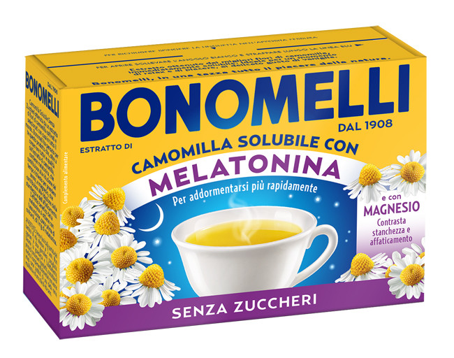 bonomelli-camomilla-solubile-melatonina-x16 Bonomelli Camomilla Solubile Melatonina x16 - immagine 1