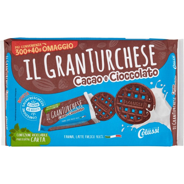 colussi-biscotti-gran-turchese-cacao-e-cioccolato-340-g Colussi Biscotti Gran Turchese Cacao e Cioccolato 340 g - immagine 1