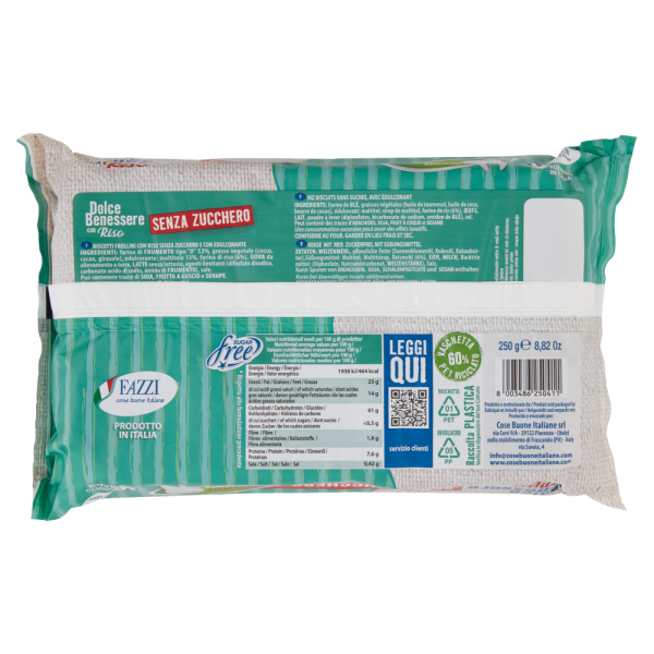 fazzi-frollini-riso-senza-zucchero-250-g Fazzi Frollini Riso Senza Zucchero 250 g - immagine 1