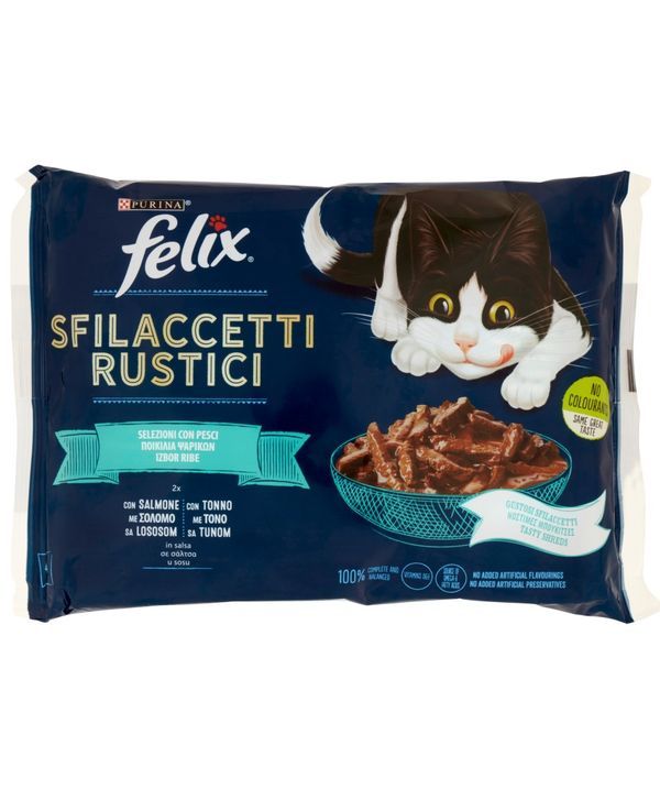 felix-sfilaccetti-rustici-tonno-e-salmone-4-x-80-g Felix Sfilaccetti Rustici Tonno e Salmone 4 x 80 g - immagine 1