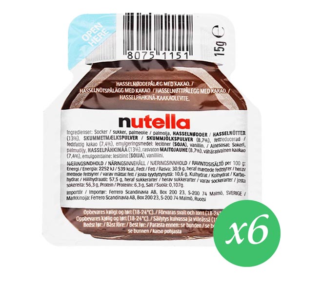 ferrero-nutella-6-x-15-g Ferrero Nutella 6 x 15 g - immagine 1