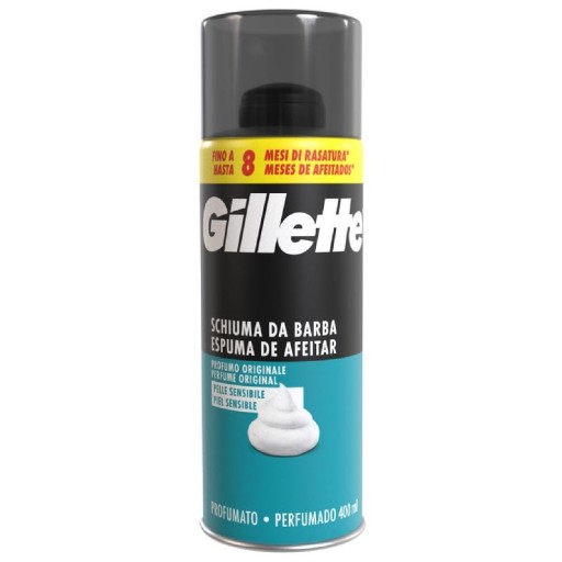 gillette-schiuma-barba-pelli-sensibili-400-ml Gillette Schiuma Barba Pelli Sensibili 400 ml - immagine 1