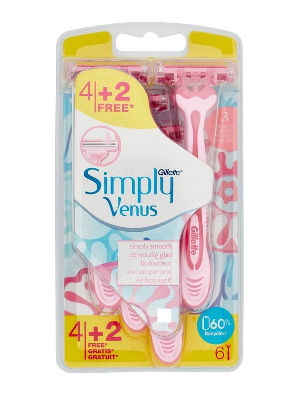 gillette-venus-simply-3-usa-e-getta-x-4-2 Gillette Venus Simply 3 Usa e Getta x 4 + 2 - immagine 1