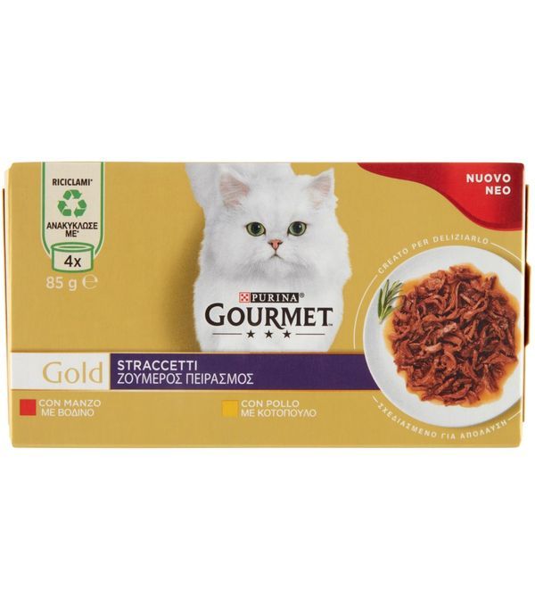 gourmet-gold-straccetti-manzo-pollo-4-x-85-g Gourmet Gold Straccetti Manzo/Pollo 4 x 85 g - immagine 1