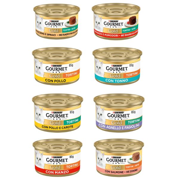 xr Gourmet Gold Tortino Pollo, Carote, Manzo, Pomodoro 4 x 85 g - immagine 1