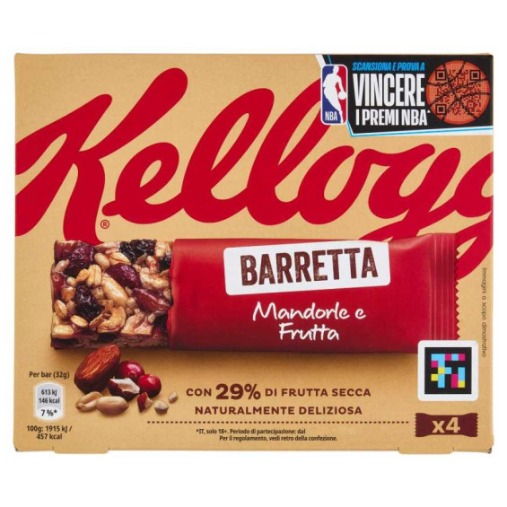kelloggs-barretta-mandorle-e-cioccolato-4-x-32-g Kellogg's Barretta Mandorle e Cioccolato 4 x 32 g - immagine 1