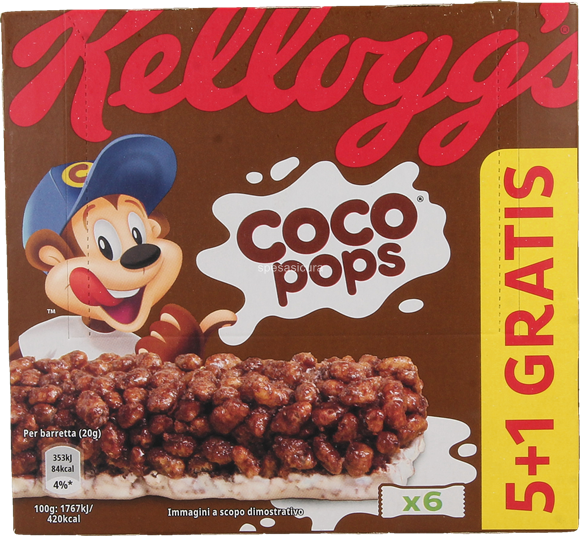 kelloggs-barrette-coco-pops-6-x-20-g Kellogg's Barrette Coco Pops 6 x 20 g - immagine 1