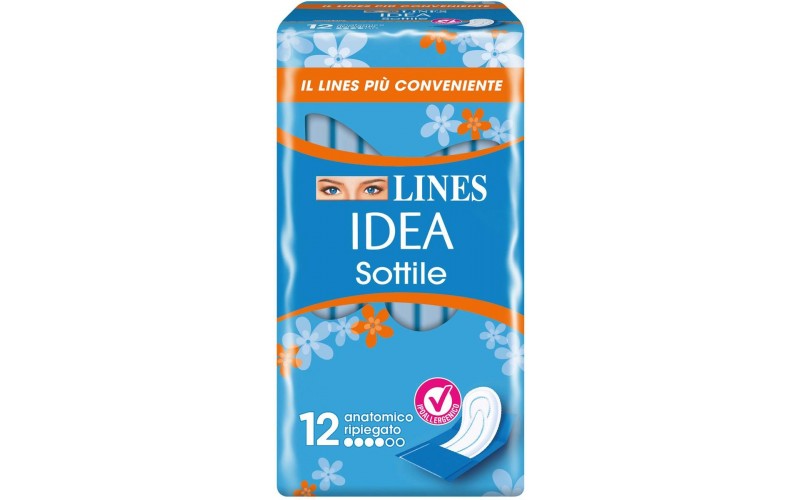 lines-assorbenti-idea-sottile-anatomico-ripiegato-x-12 Lines Assorbenti Idea Sottile Anatomico Ripiegato x 12 - immagine 1
