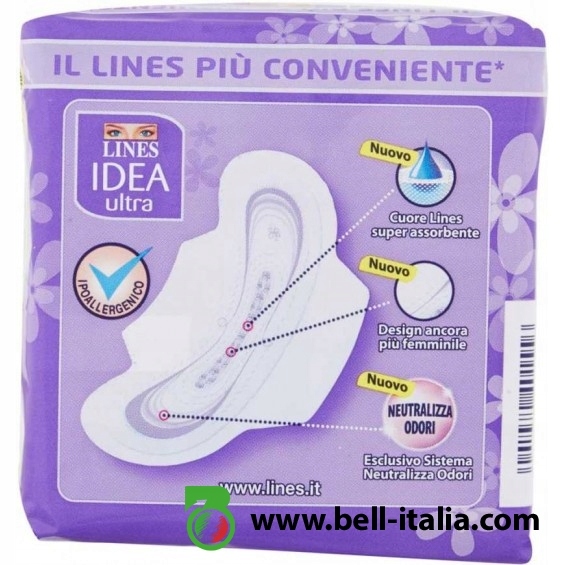 lines-assorbenti-idea-ultra-giorno-con-ali-x9 Lines Assorbenti Idea Ultra Giorno con Ali x9 - immagine 1