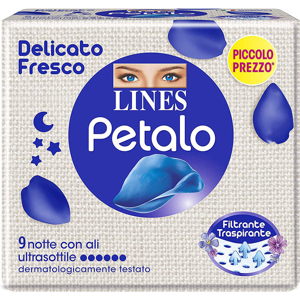 lines-assorbenti-petalo-ultra-notte-con-ali-x9 Lines Assorbenti Petalo Ultra Notte con Ali x9 - immagine 1