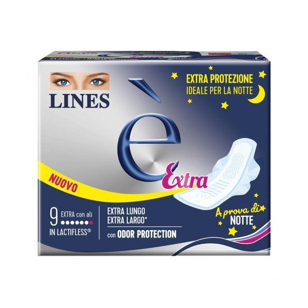 lines-assorbenti-seta-eextra-x9 Lines Assorbenti Seta E'Extra x9 - immagine 1