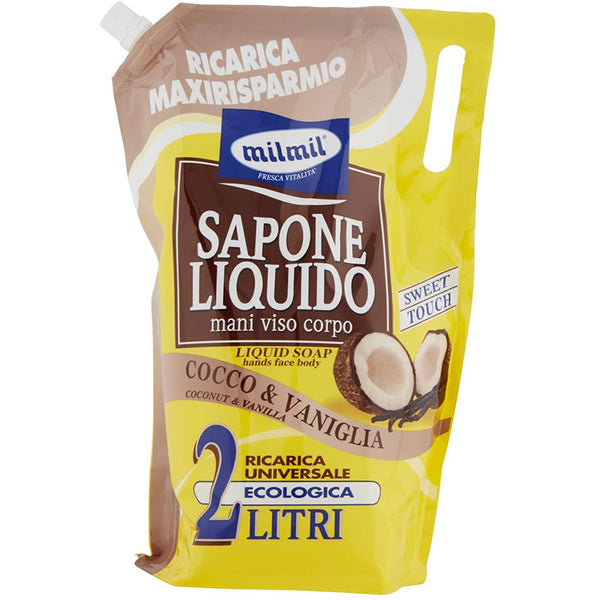 mil-mil-sapone-liquido-busta-cocco-2-l Mil Mil Sapone Liquido Busta Cocco 2 L - immagine 1
