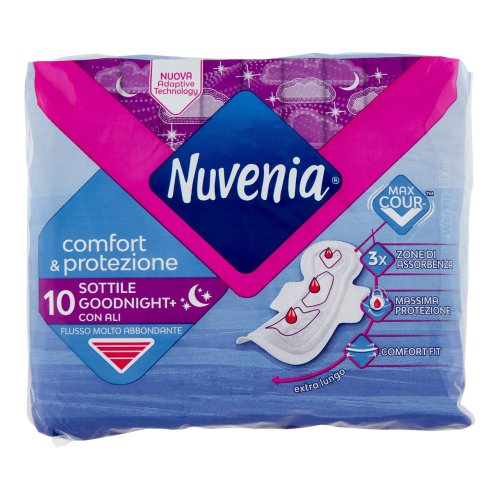nuvenia-assorbenti-sottili-con-ali-notte-x-10 Nuvenia Assorbenti Sottili con Ali Notte x 10 - immagine 1