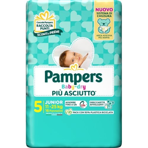 pampers-baby-dry-junior-16-pezzi-taglia-5 Pampers Baby Dry Junior 16 Pezzi Taglia 5 - immagine 1