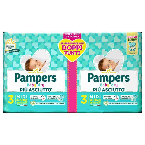 pampers-pannolini-baby-dry-per-doppia-protezione-midi-x-56-n-3 Pampers Pannolini Baby Dry per Doppia Protezione Midi x 56 n. 3 - immagine 1