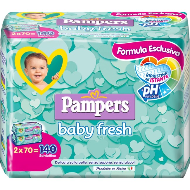 pampers-salviette-baby-dry-2-x-70 Pampers Salviette Baby Dry 2 x 70 - immagine 1