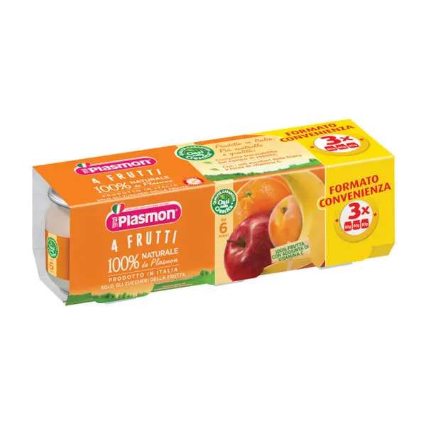 plasmon-omogeneizzato-4-frutti-3-x-80-g Plasmon Omogeneizzato 4 Frutti 3 x 80 g - immagine 1