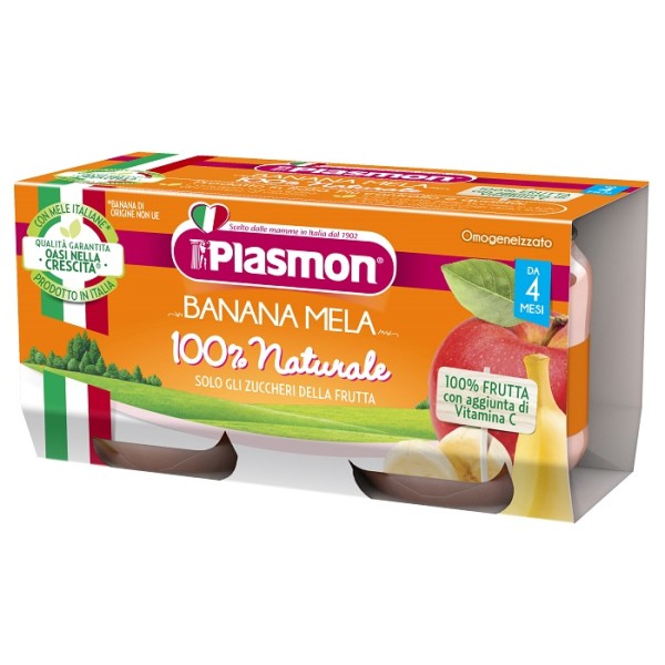 plasmon-omogeneizzato-banana-mela-2-x-80-g Plasmon Omogeneizzato Banana Mela 2 x 80 g - immagine 1