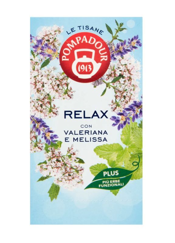 pompadour-tisana-relax-plus-18-filtri-40-g Pompadour Tisana Relax Plus 18 Filtri 40 g - immagine 1