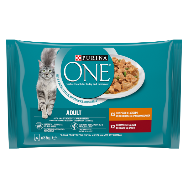 purina-one-bifensis-pollo-manzo-4-x-85-g Purina One Bifensis Pollo/Manzo 4 x 85 g - immagine 1