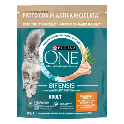 purina-one-pollo-e-cereali-integrali-800-g Purina One Pollo e Cereali Integrali 800 g - immagine 1