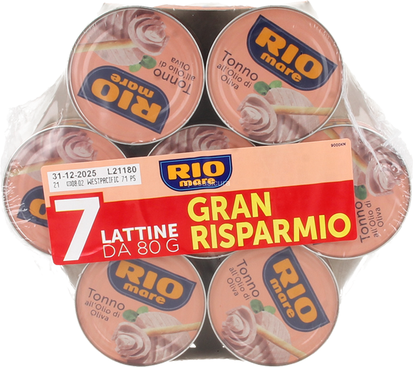 riomare-tonno-in-olio-di-oliva-7-x-80-52-g Riomare Tonno in Olio di Oliva 7 x 80/52 g - immagine 1