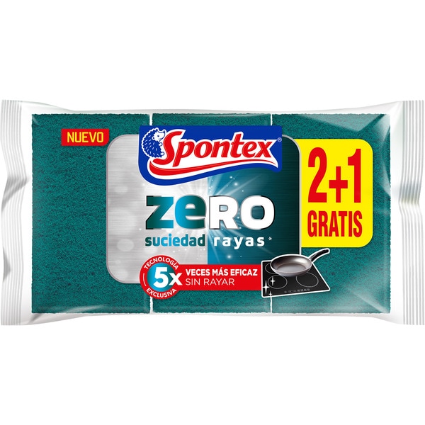spontex-spugna-abrasiva-zero-graffi-21 Spontex Spugna Abrasiva Zero Graffi 2+1 - immagine 1