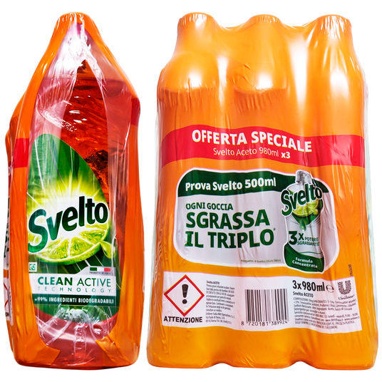 svelto-liquido-piatti-aceto-3-x-980-ml Svelto Liquido Piatti Aceto 3 x 980 ml - immagine 1