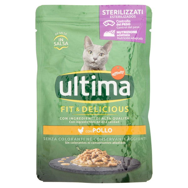 ultima-cibo-per-gatto-sterilizzato-fit-delicious-pollo-85-g Ultima Cibo per Gatto Sterilizzato Fit & Delicious Pollo 85 g - immagine 1