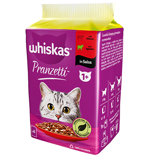 whiskas-pranzetti-carni-miste-6-x-50-g Whiskas Pranzetti Carni Miste 6 x 50 g - immagine 1
