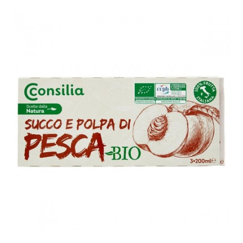 Consilia Succo di Pesca Senza Zucchero Aggiunto 3 x 200 ml Consilia Succo di Pesca Senza Zucchero Aggiunto 3 x 200 ml