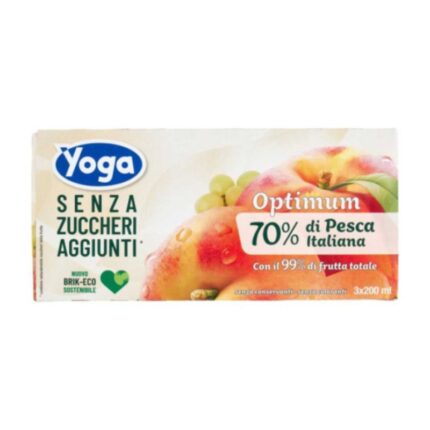 Yoga Succo Senza Zuccheri Aggiunti Pesca 3 x 200 ml