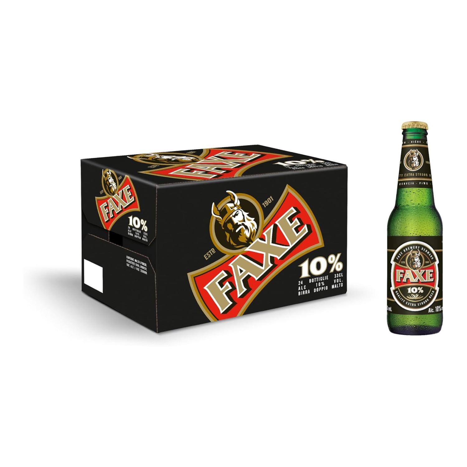 Cassa Birra Faxe 10° 33 cl - Confezione da 24 pz Cassa Birra Faxe 10° 33 cl - Confezione da 24 pz