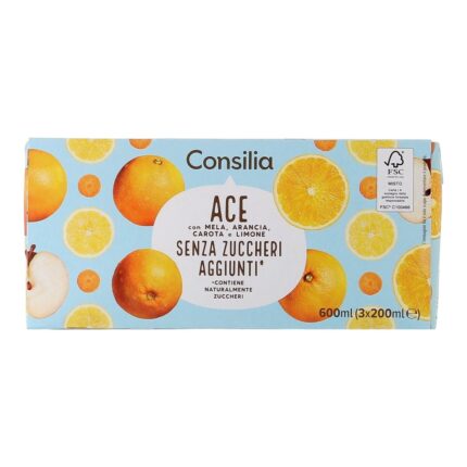 Consilia Succo Ace Senza Zuccheri Aggiunti 3 x 200 ml